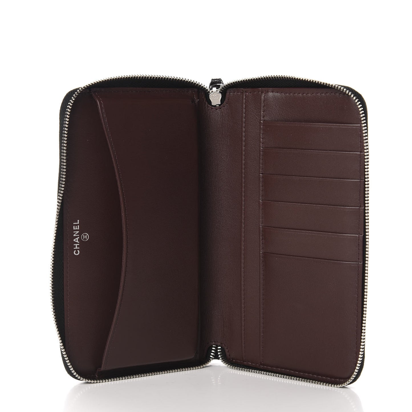 Caviar Quilted Large Zip Around Organizer Wallet Black