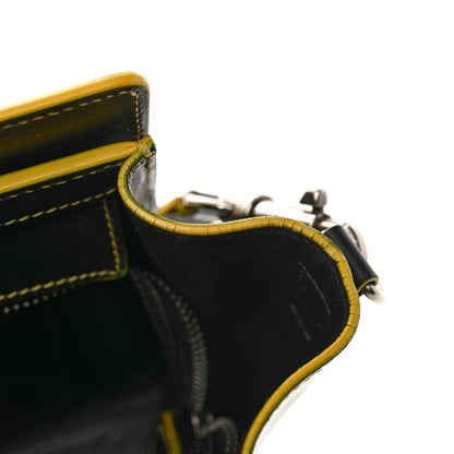 Celine Satin Calfskin Nano Debossed Luggage Black Yellow 11 of 11