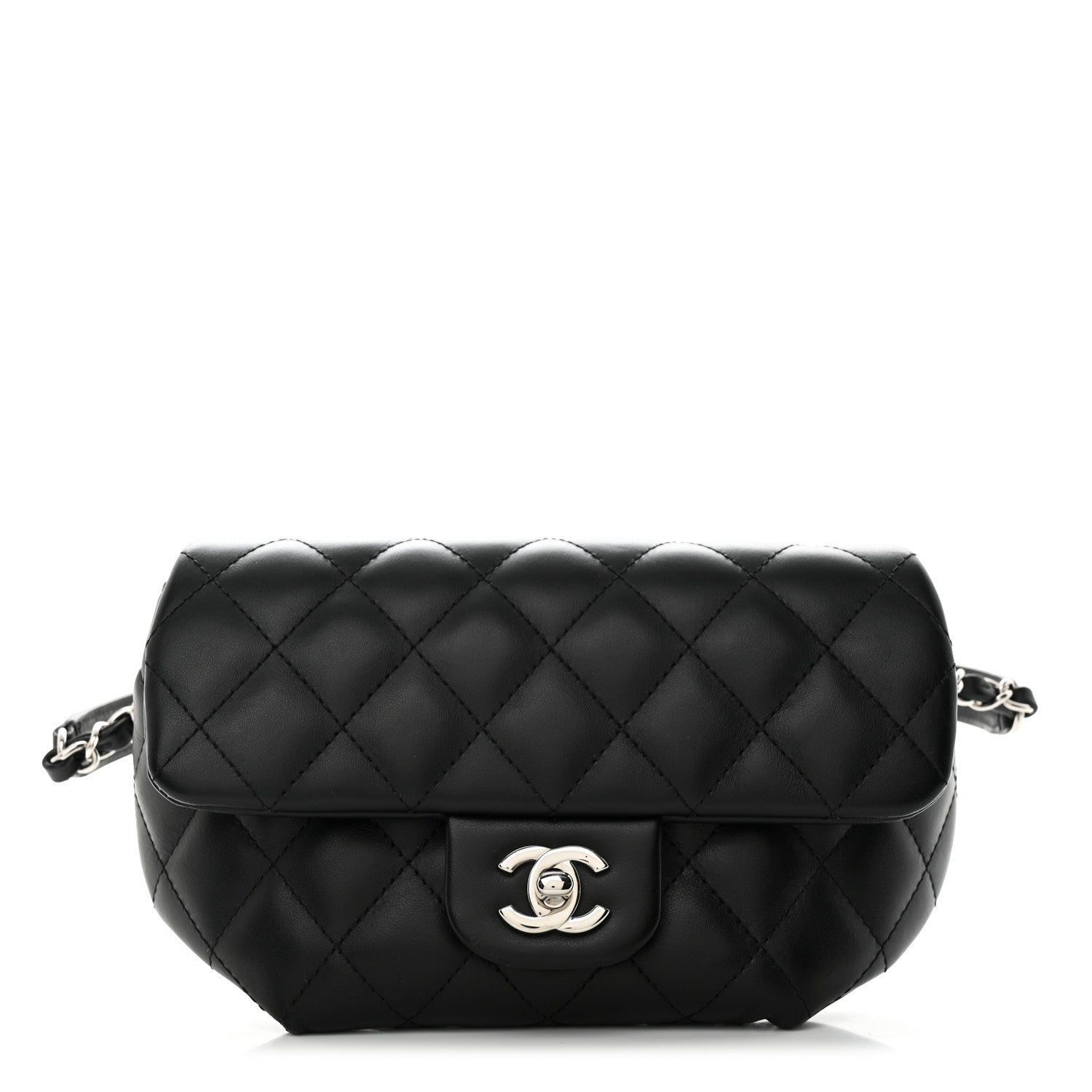 Chanel Calfskin Quilted CC Uniform Flap Belt Bag Black 1 of 12