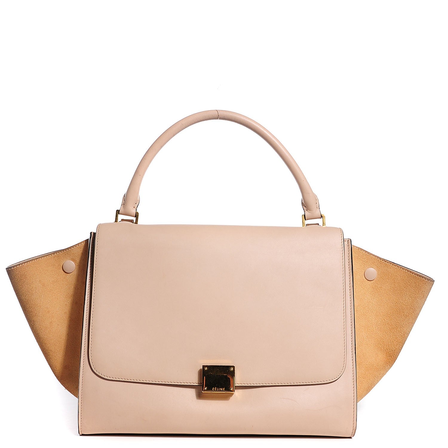 Celine Smooth Calfskin Suede Small Trapeze Beige 1 of 7