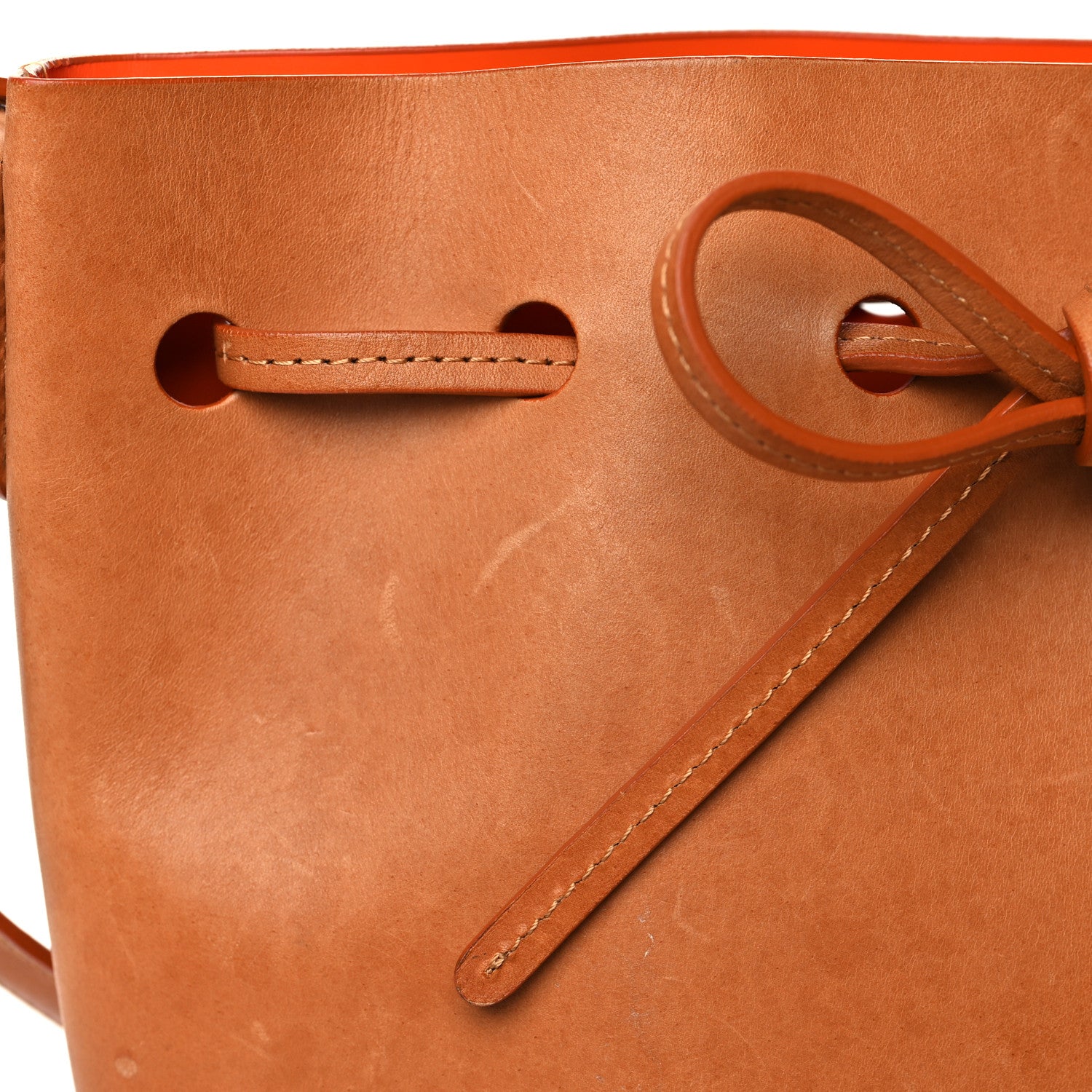 Mansur Gavriel Vegetable Tanned Calfskin Mini Bucket Bag Camello Orange 9 of 11