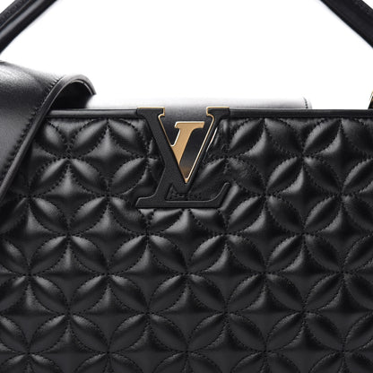 Louis Vuitton Lambskin Quilted Flower Capucines PM Black 7 of 11