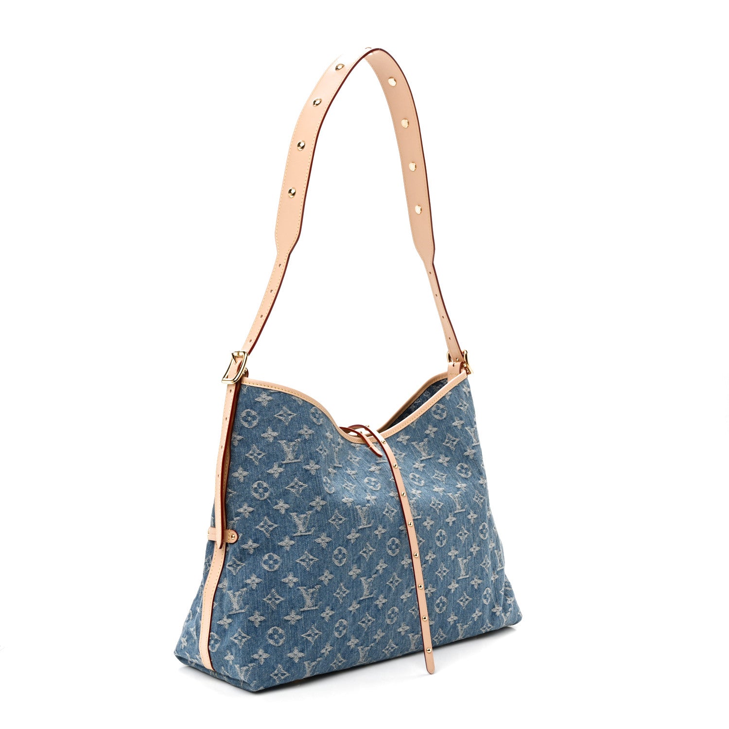 Louis Vuitton Monogram Denim CarryAll MM Blue 4 of 10