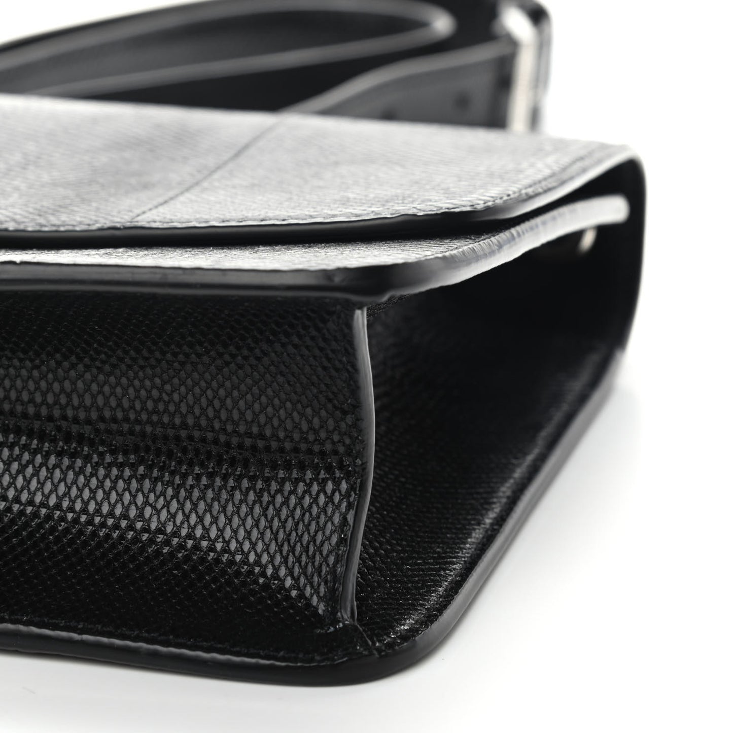 Snakeskin Carre Satchel Black