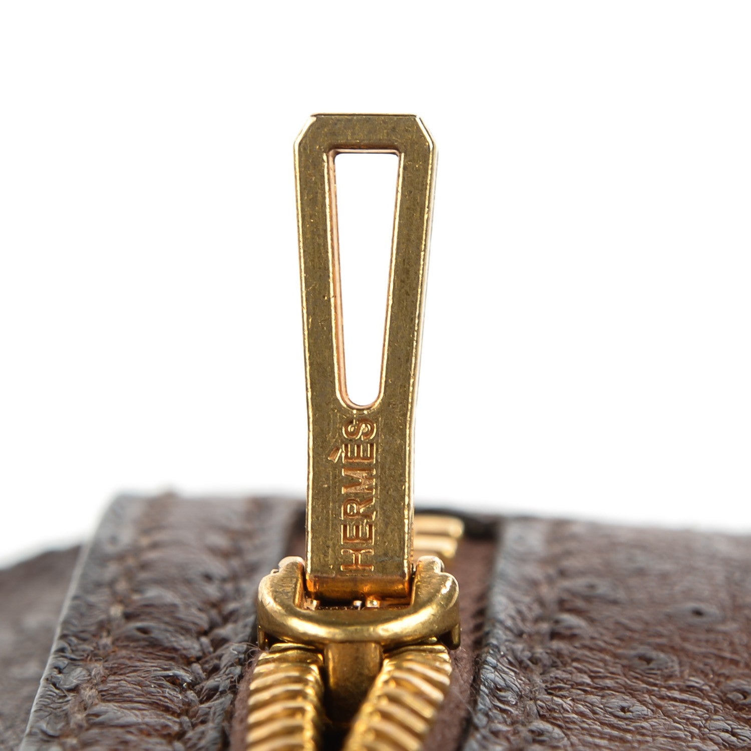 Hermes Ostrich Bearn Wallet Chocolate 3 of 12