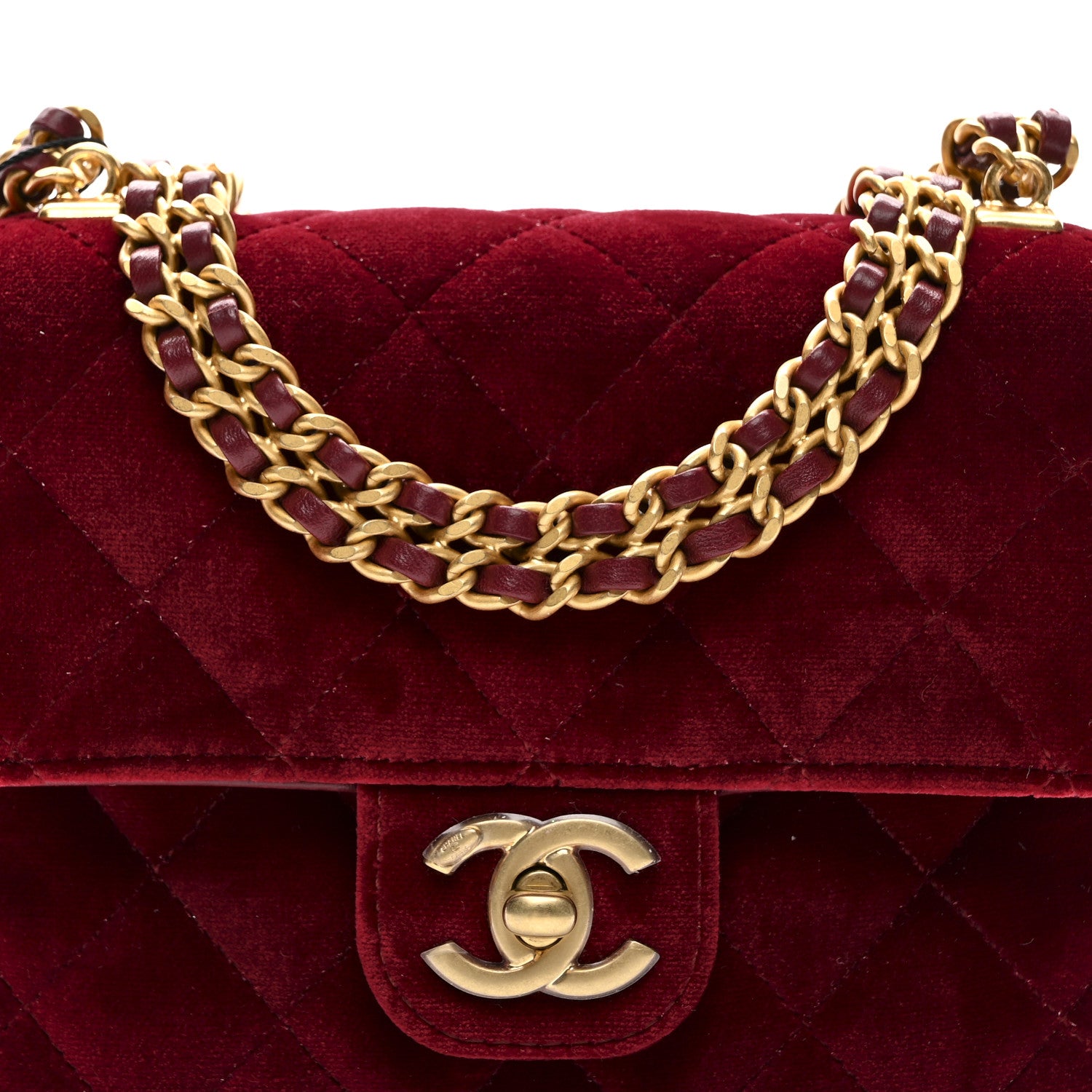 Chanel Velvet Enamel Mini Flap Red 9 of 12