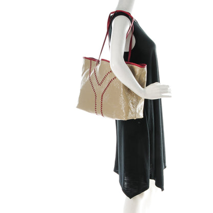 Saint Laurent Patent Lambskin Medium Neo Double Reversible Tote Beige Red 2 of 14