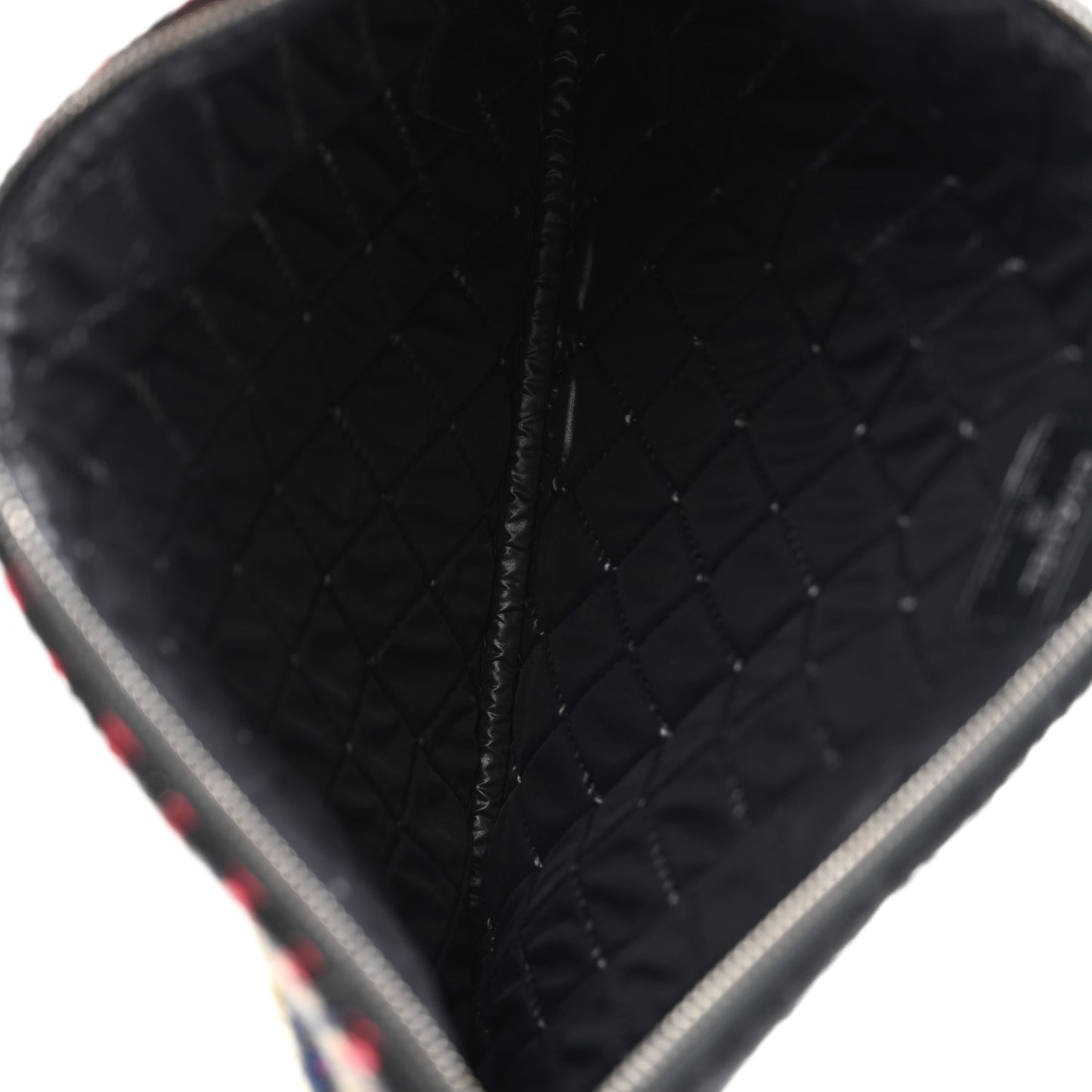 Tweed Quilted Medium Cosmetic Case Black