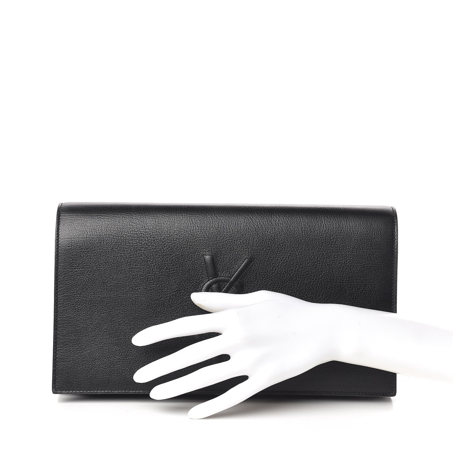 Saint Laurent Calfskin Monogram Large Belle De Jour Clutch Black 2 of 7