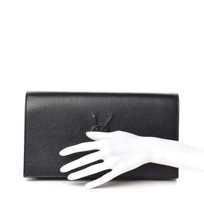 Saint Laurent Calfskin Monogram Large Belle De Jour Clutch Black 2 of 7