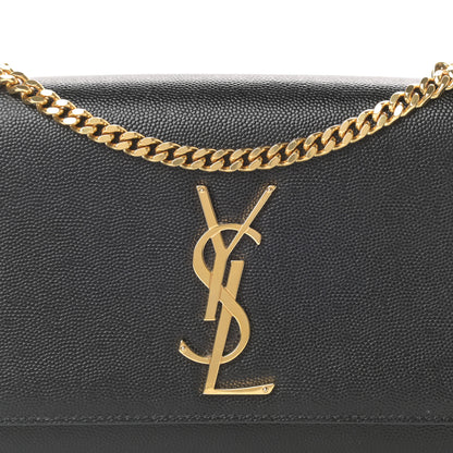 Saint Laurent Grain De Poudre Small Monogram Kate Satchel Black 8 of 12