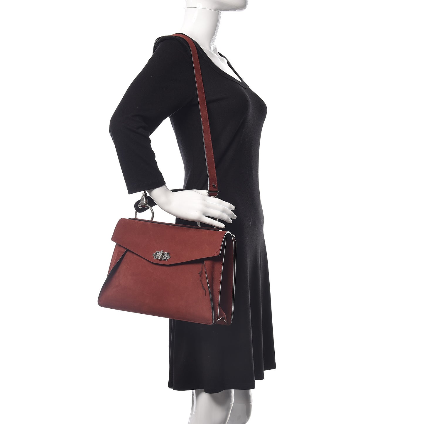 Nubuck Medium Hava Top Handle Bag Midnight Plum