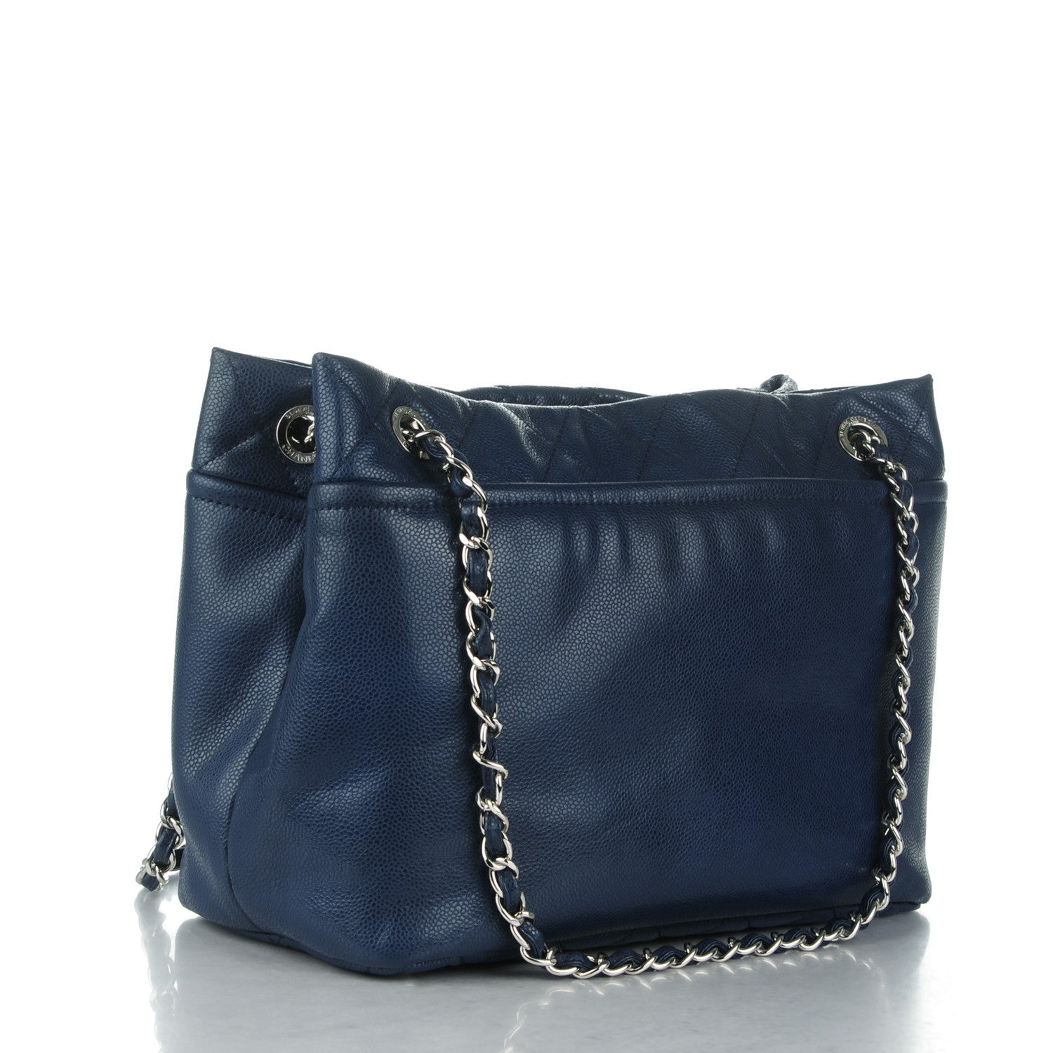 Chanel Caviar Timeless CC Soft Tote Navy Blue 3 of 8
