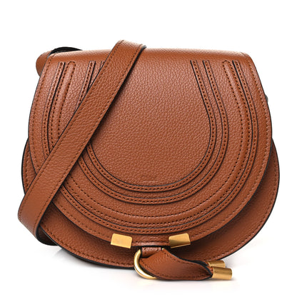 Chloe Grained Calfskin Small Marcie Saddle Bag Tan 1 of 11