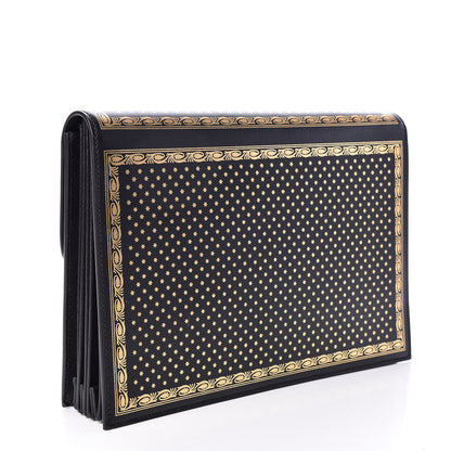 Gucci X SEGA Calfskin GUCCY Stars Portfolio Bag Black Gold 3 of 11