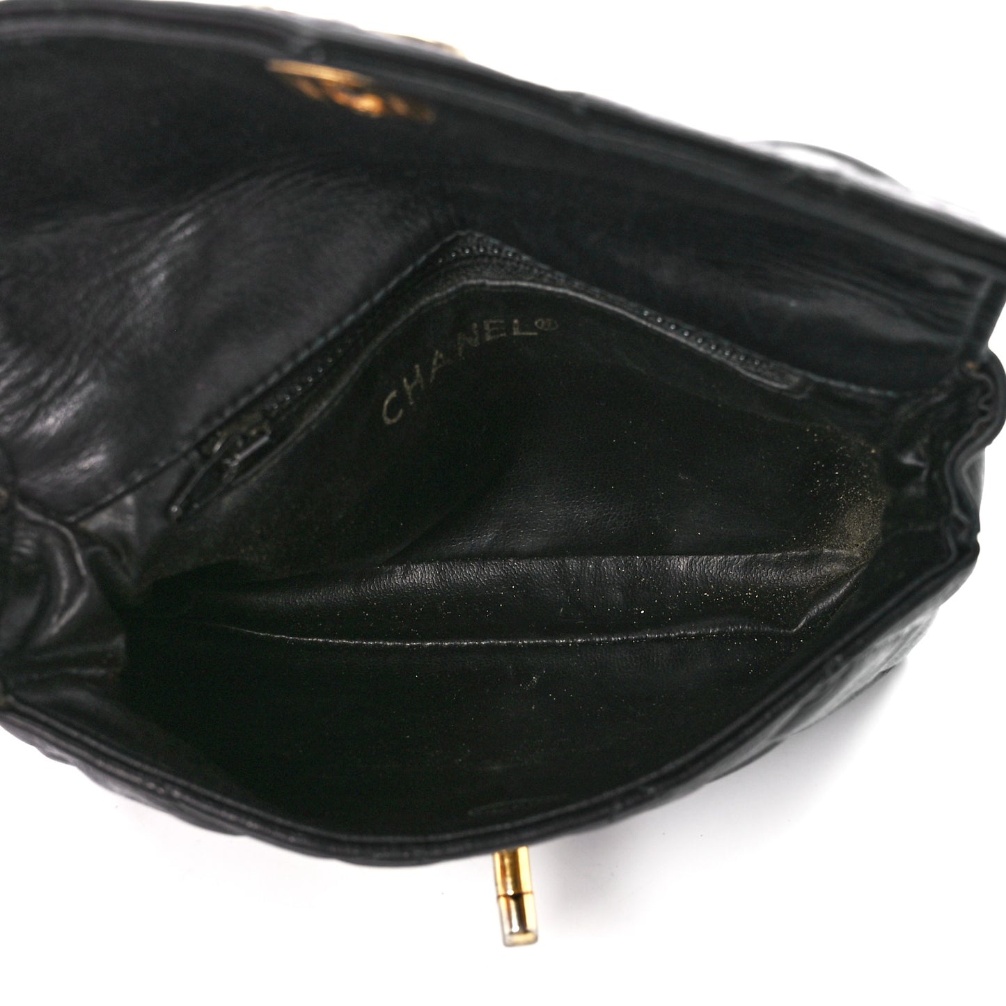 Calfskin Quilted Flap Waist Belt Bag 70 28 Black