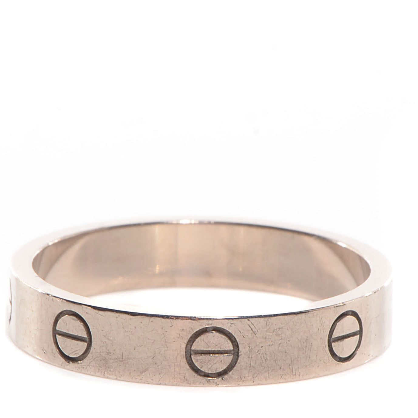 Cartier 18K White Gold 4mm LOVE Wedding Band Ring 58 8.5 1 of 5