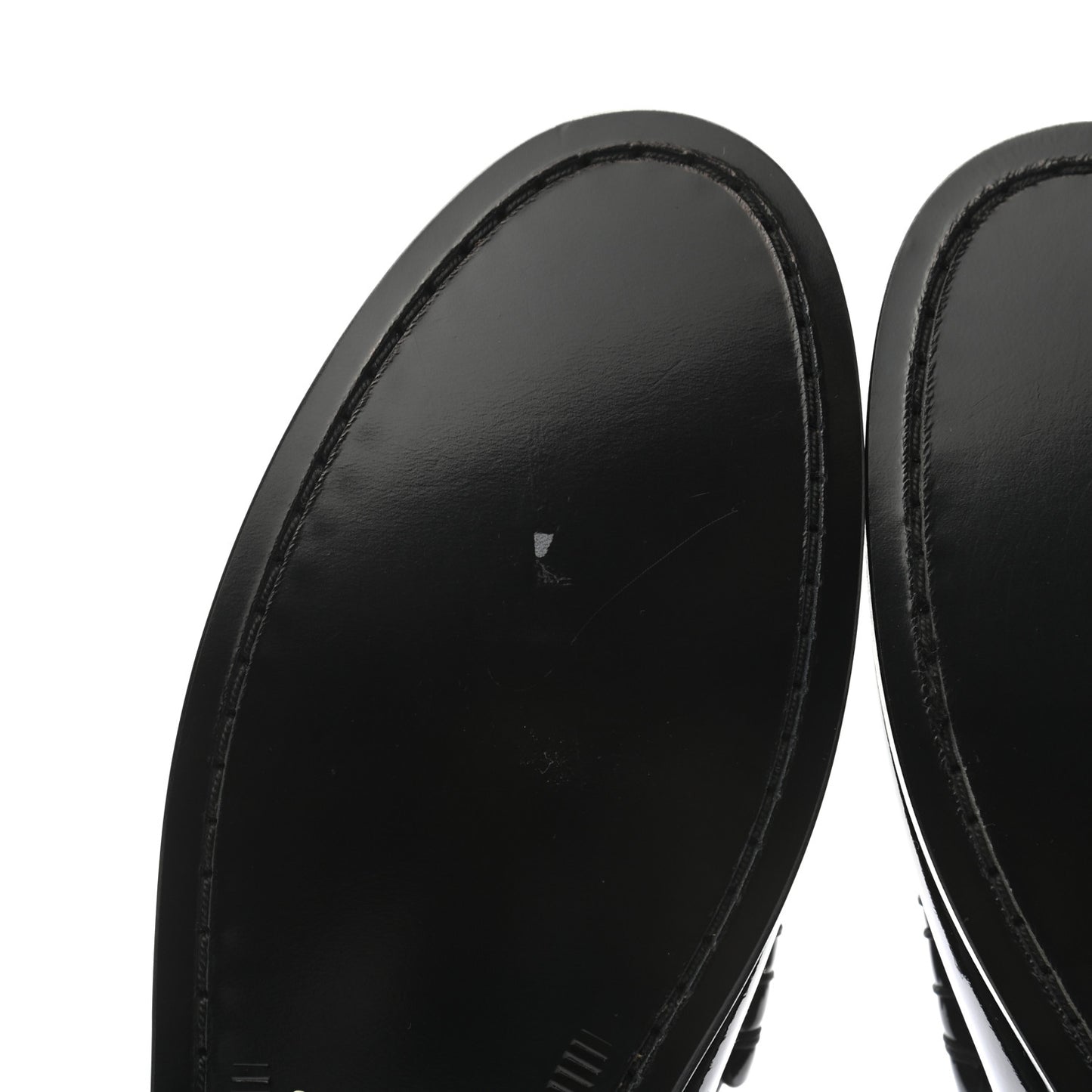 Patent Calfskin Penny Loafers 41 Black