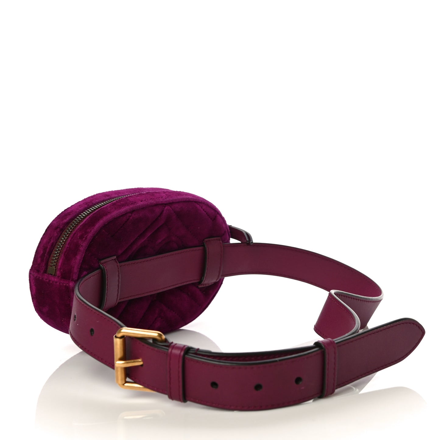 Velvet Matelasse GG Marmont Belt Bag 85 34 Fuchsia Violet Cyclamen