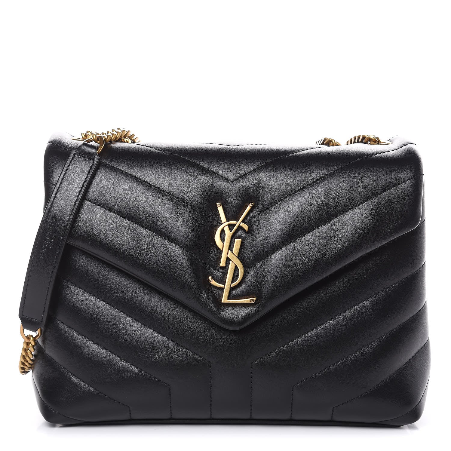 Saint Laurent Calfskin Y Quilted Monogram Small Loulou Chain Satchel Black 1 of 10