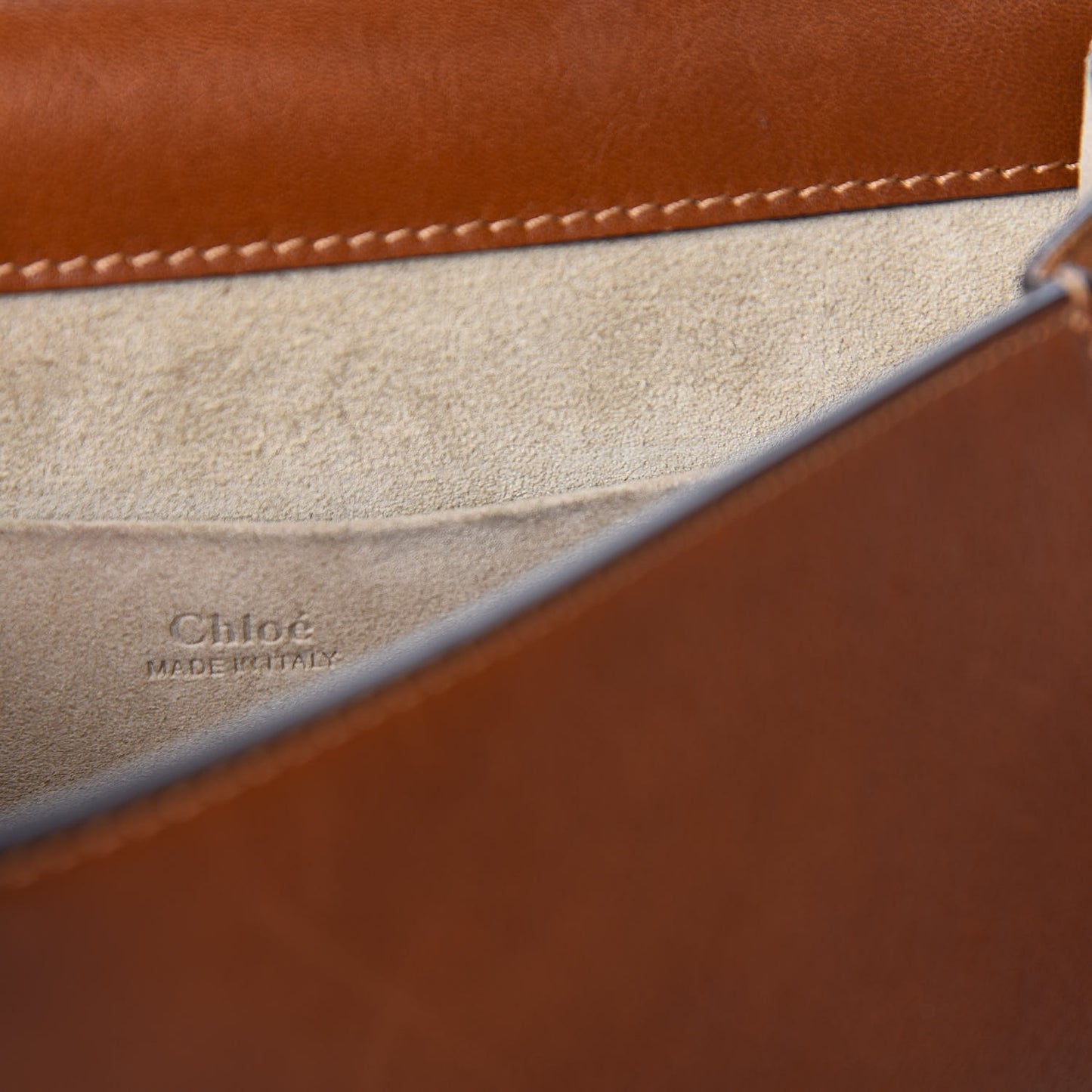 Calfskin Suede Medium Nile Bracelet Bag Caramel