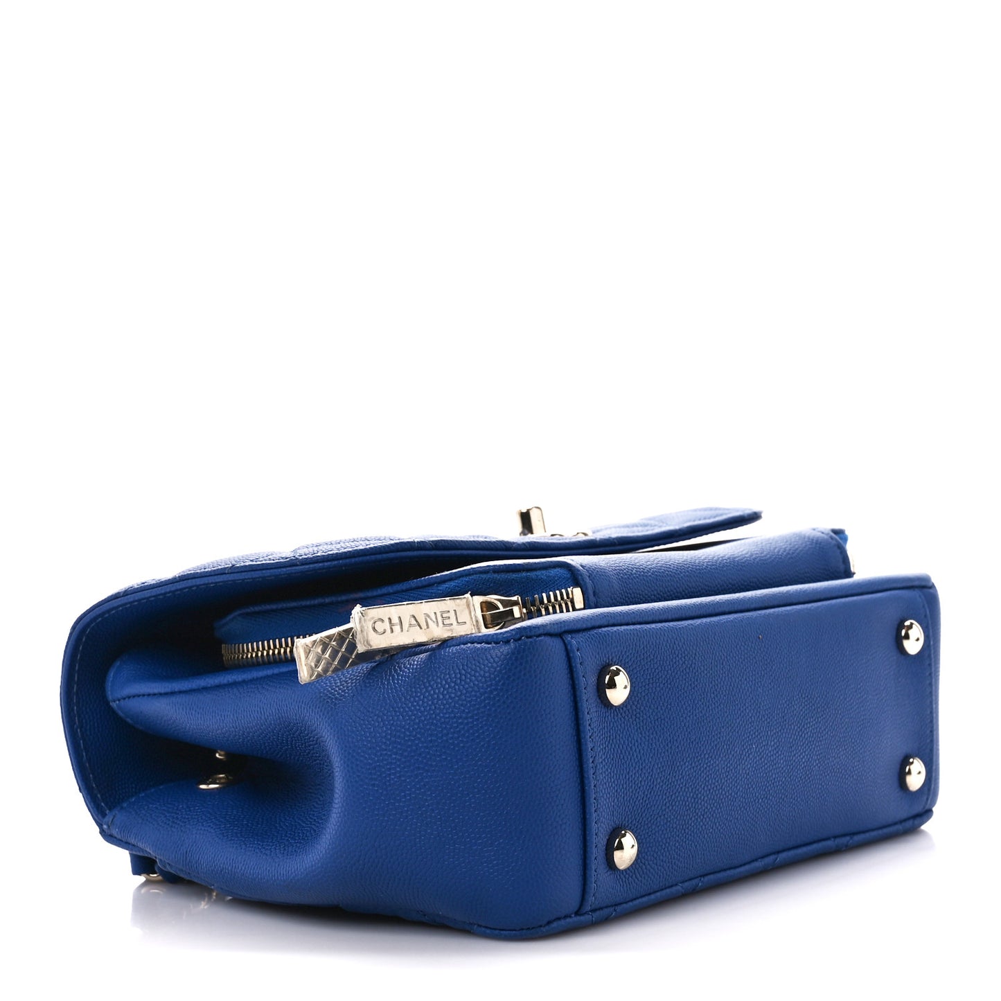 Caviar Quilted Medium Business Affinity Flap Dark Blue