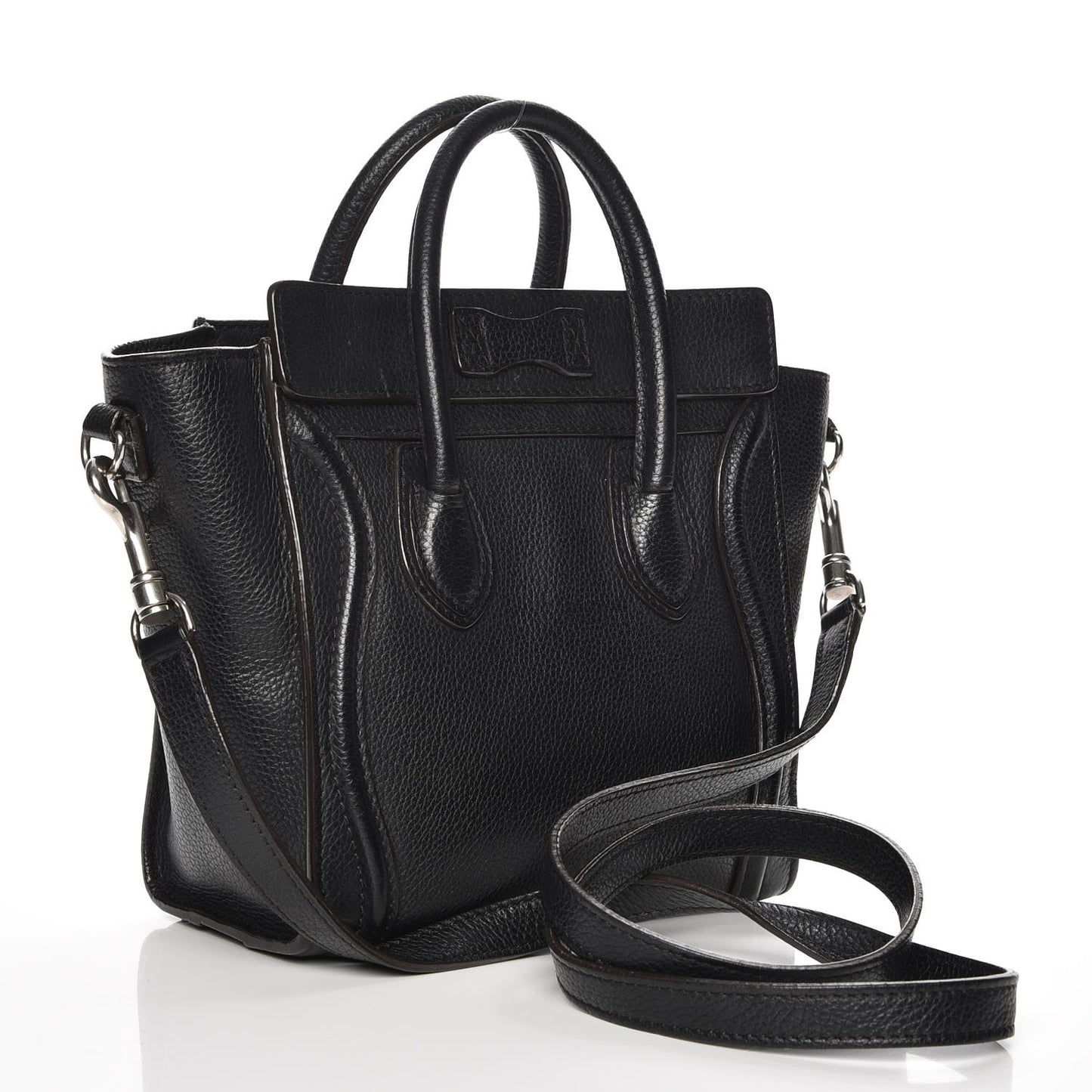 Drummed Calfskin Nano Luggage Black
