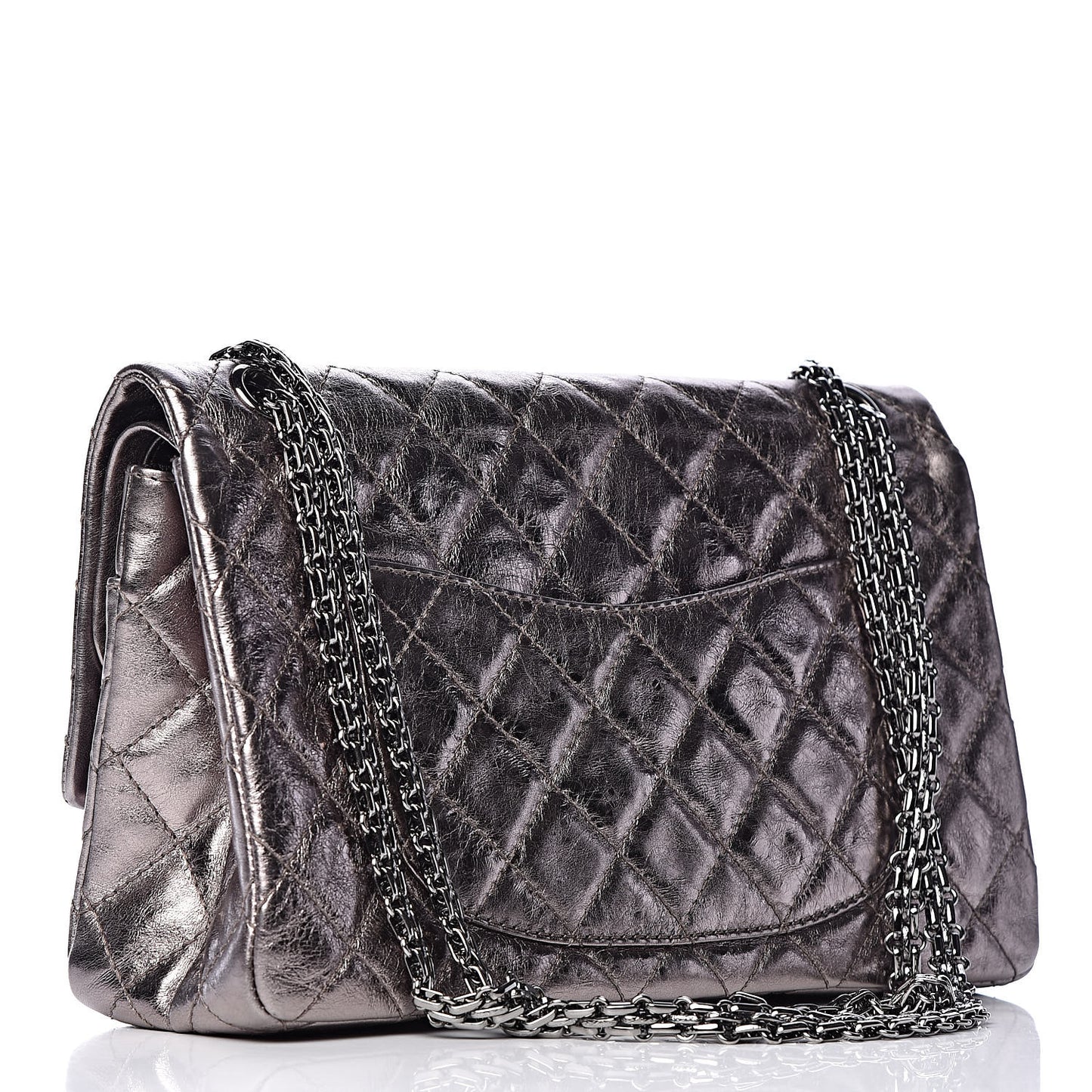 Metallic Aged Calfskin Quilted 2.55 Reissue 226 Silver