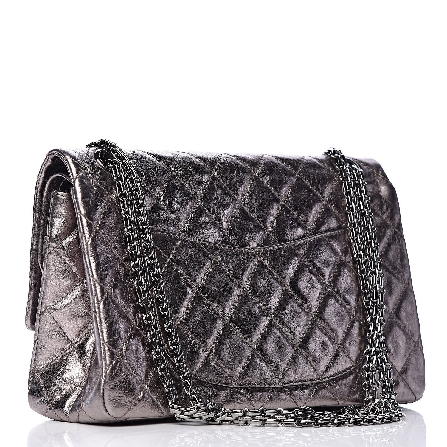 Chanel Metallic Aged Calfskin Quilted 2.55 Reissue 226 Silver 3 of 14
