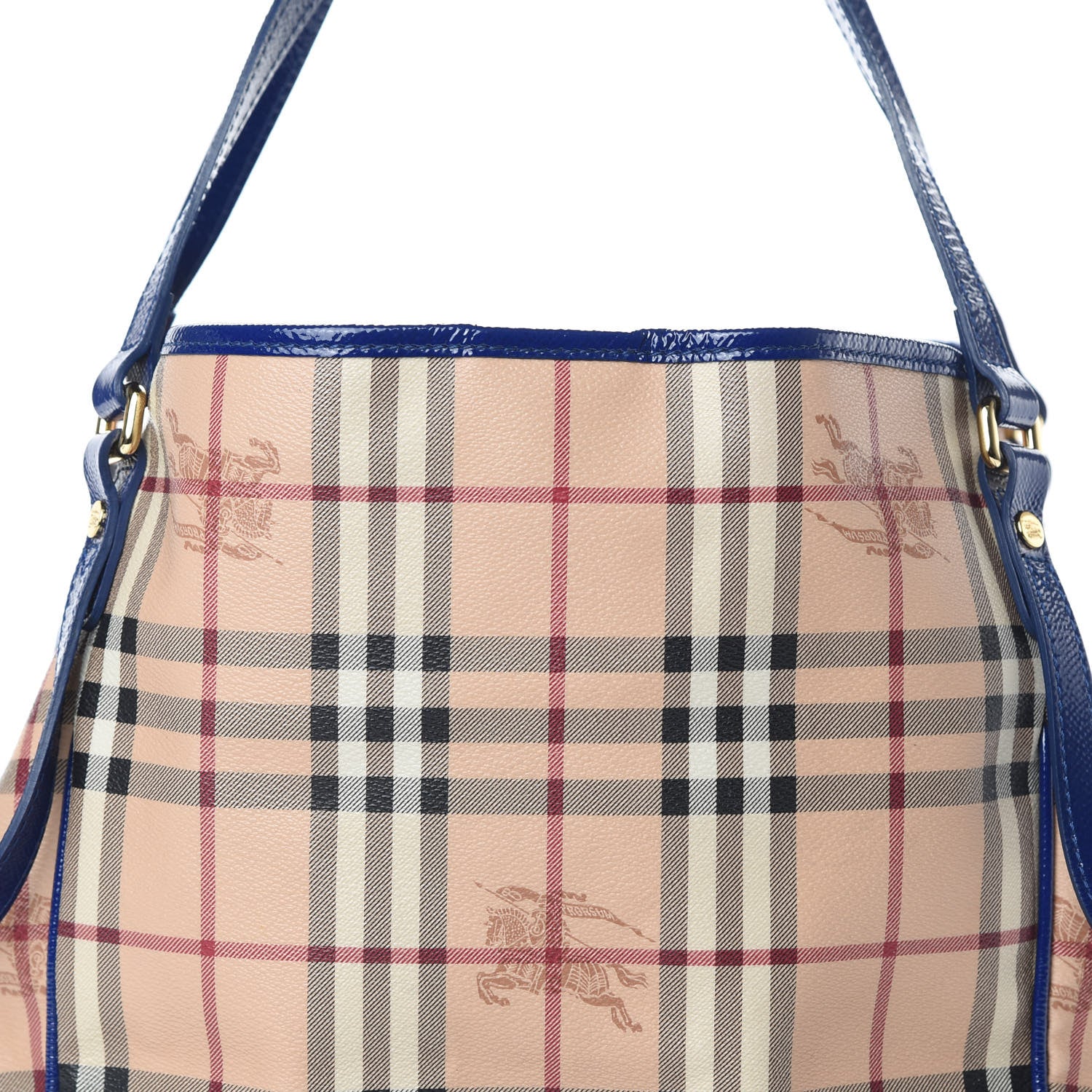 Burberry Haymarket Check Small Canterbury Tote Brilliant Blue 8 of 13