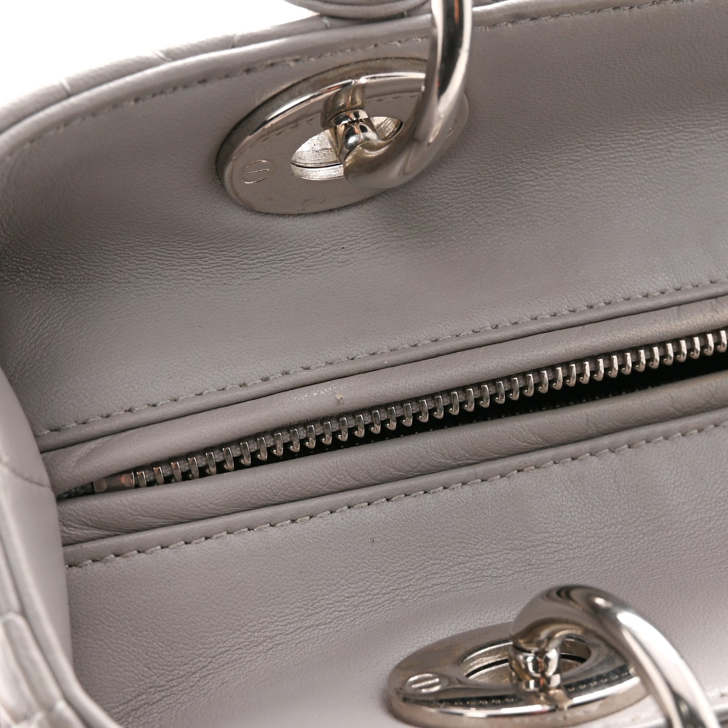 Lambskin Cannage Medium Lady Dior Grey
