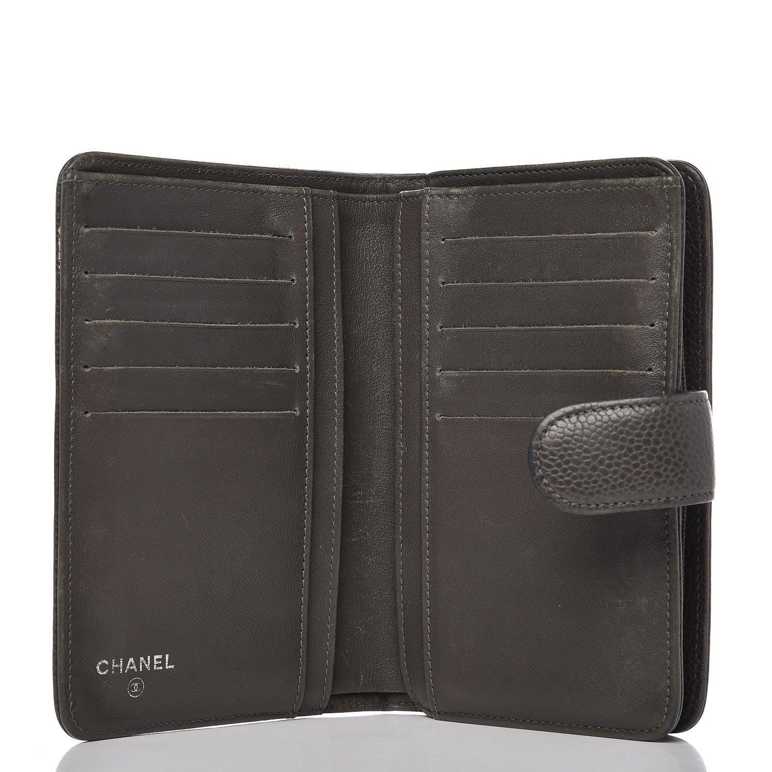 Chanel Caviar Timeless CC Zipped Pocket Wallet Grey 5 of 11