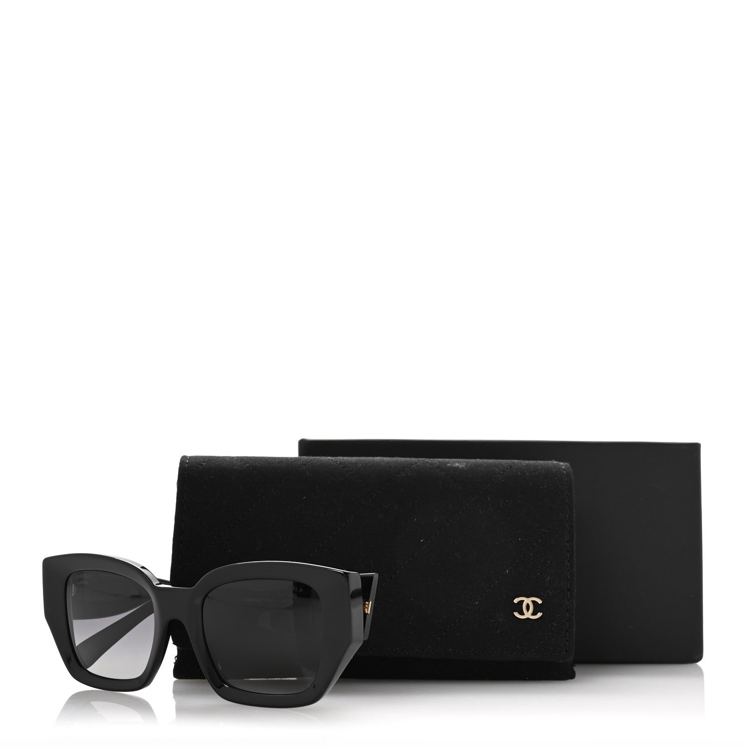 Chanel Acetate Polarized Square Sunglasses 5506 Black 8 of 8