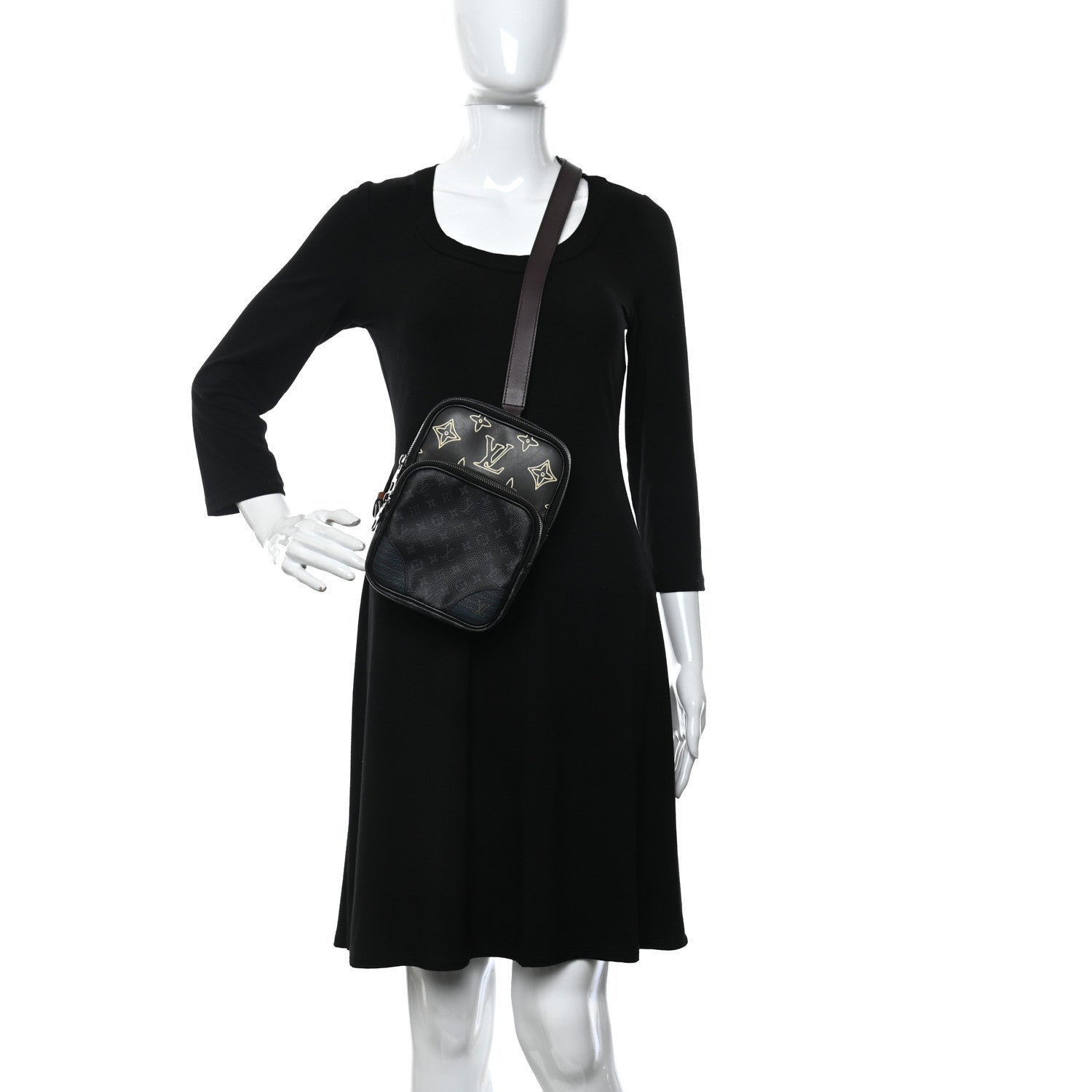 Louis Vuitton Monogram Eclipse Patchwork Amazone Sling Bag 2 of 10