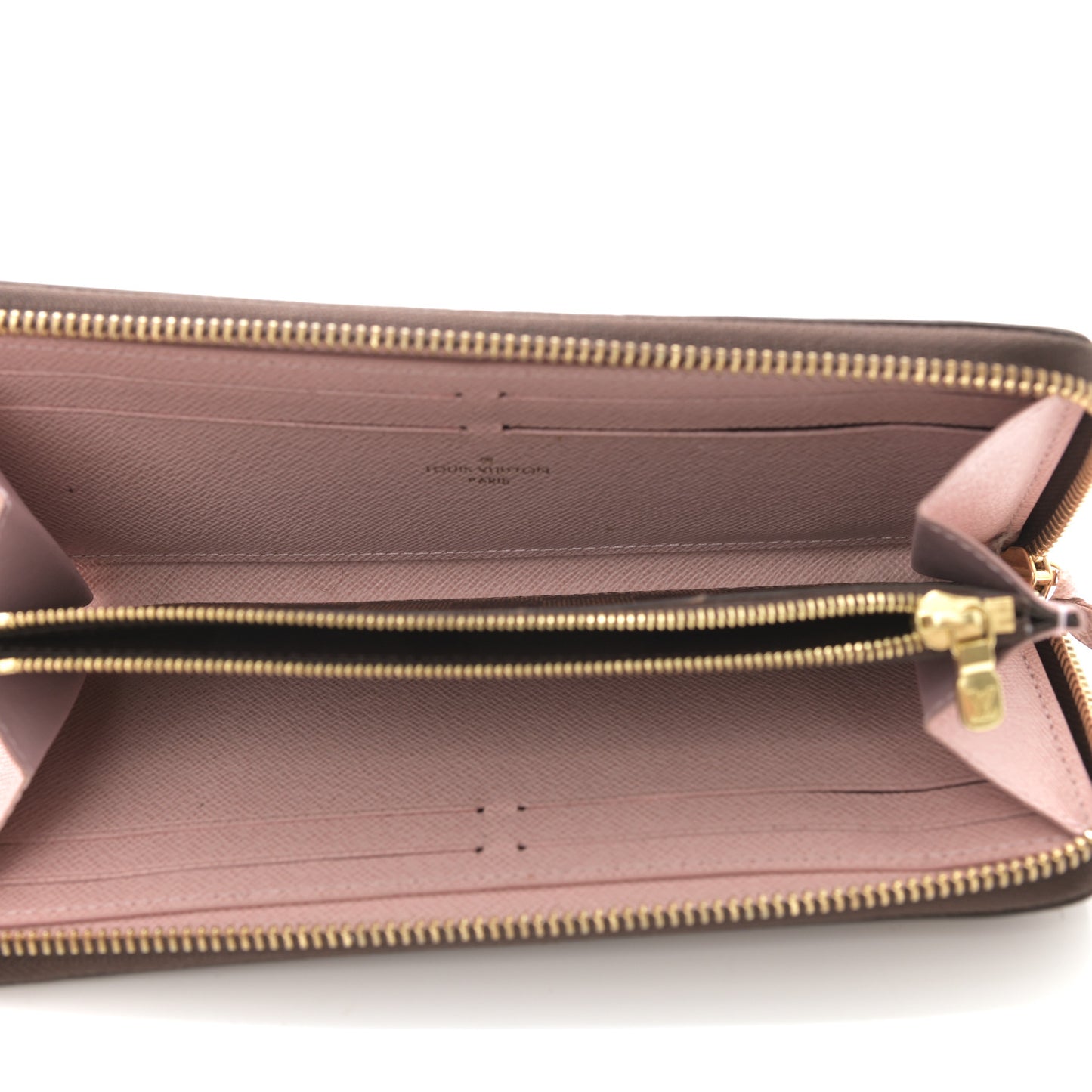 Damier Ebene Clemence Wallet Rose Ballerine