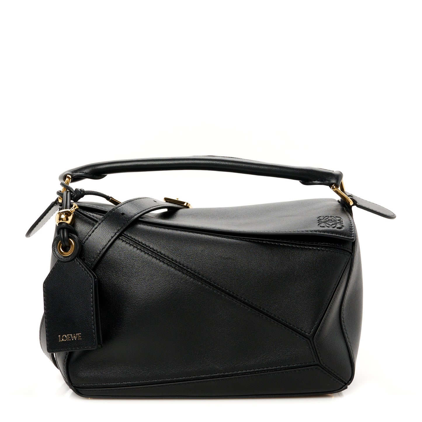 Nappa Lambskin Small Featherlight Puzzle Bag Black
