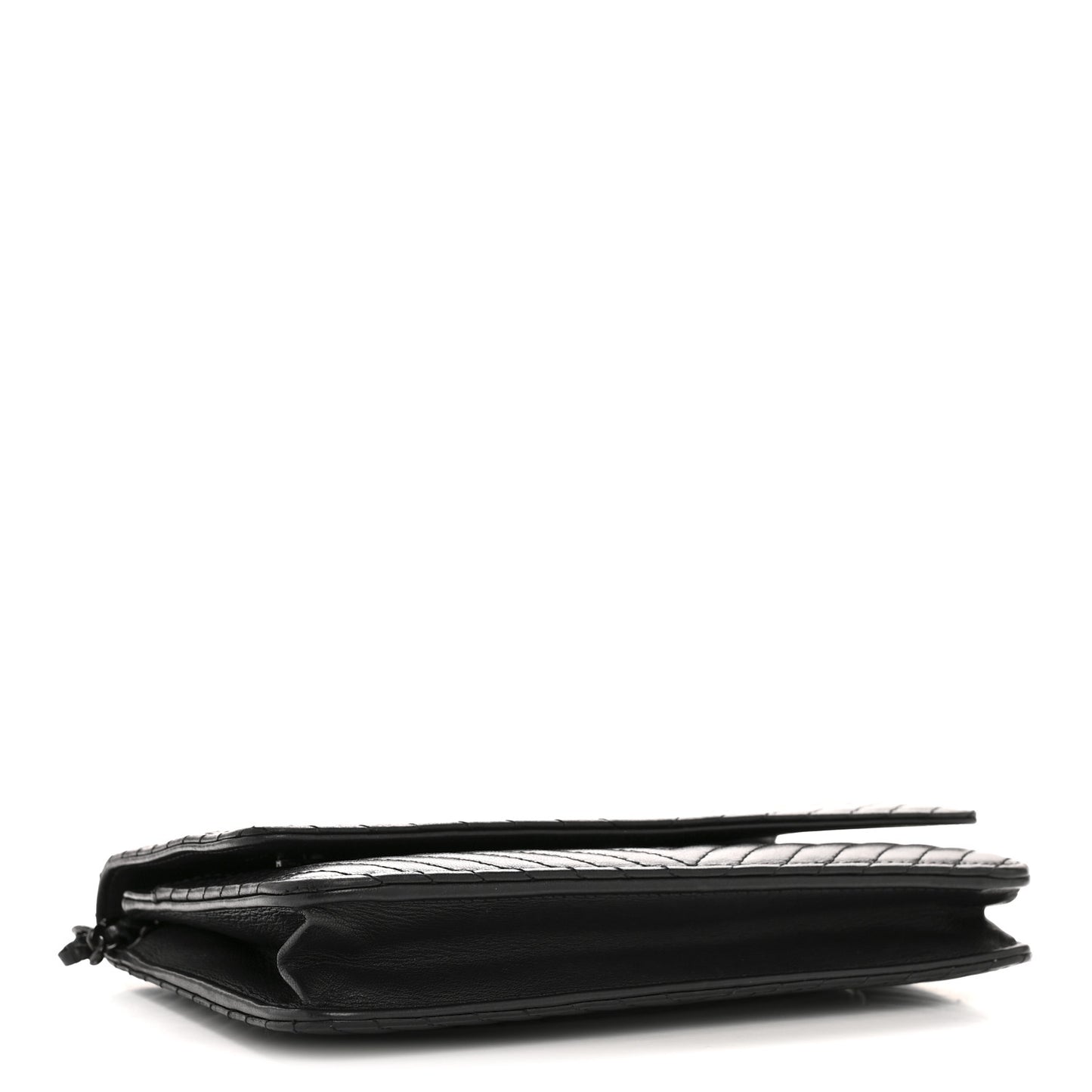 Lambskin Chevron Quilted Wallet On Chain WOC So Black