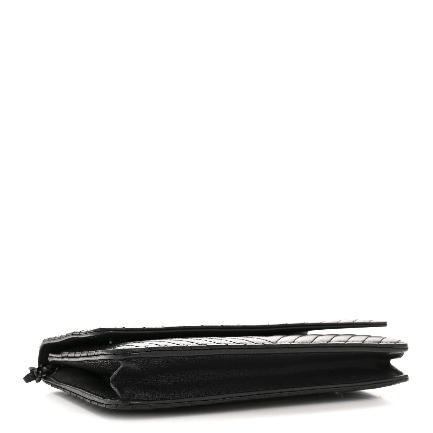 Chanel Lambskin Chevron Quilted Wallet On Chain WOC So Black 4 of 15