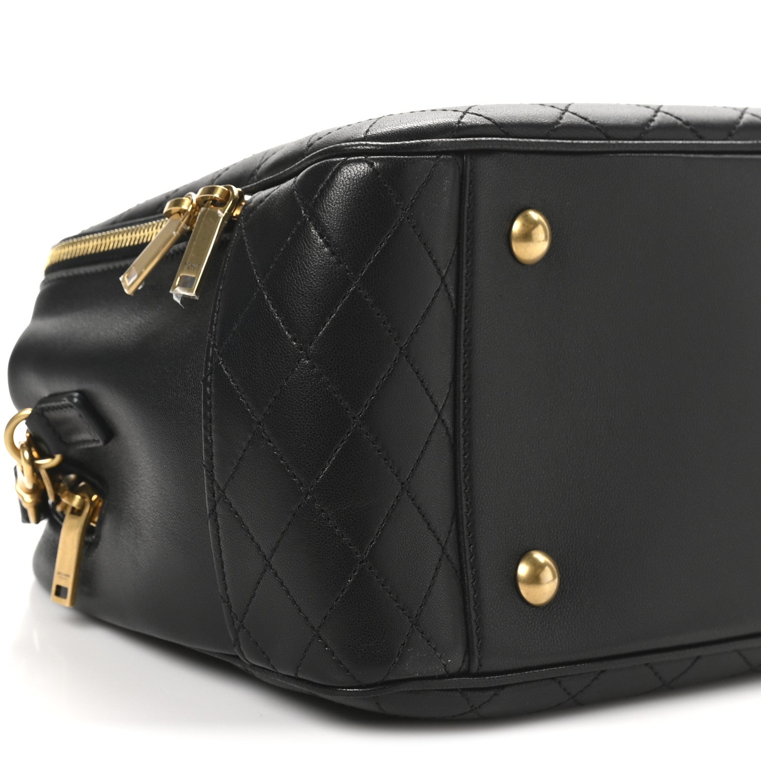 Saint Laurent Lambskin Lyia Quilted Duffle Bag Black 9 of 10