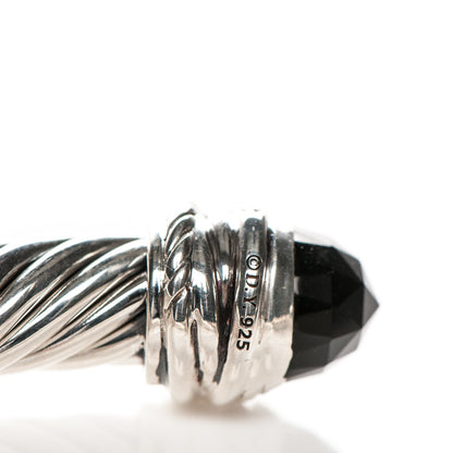 David Yurman Sterling Silver Diamond Black Onyx 7mm Cable Classics Crossover Bracelet 4 of 4