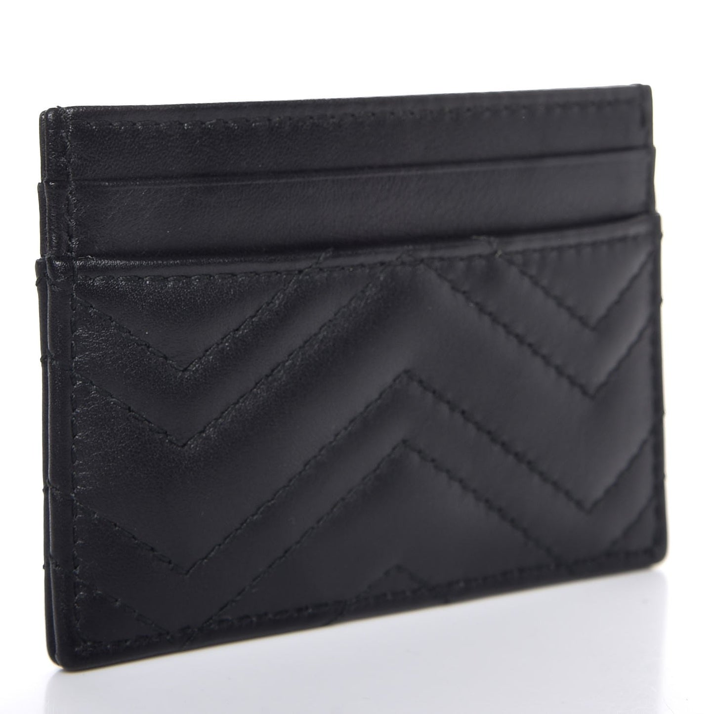Calfskin Matelasse GG Marmont Card Holder Black