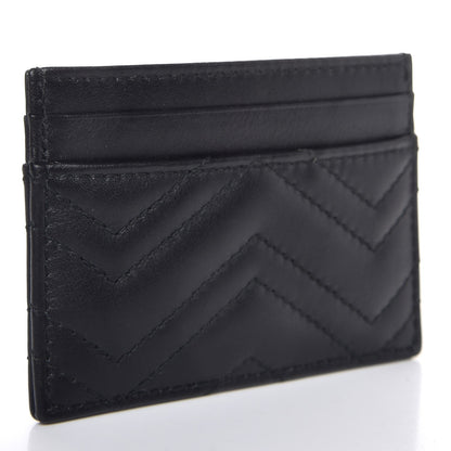 Gucci Calfskin Matelasse GG Marmont Card Holder Black 3 of 7