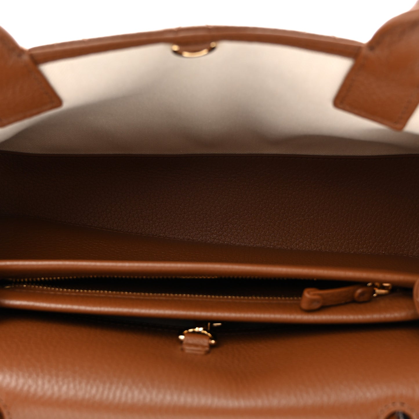 Grained Calfskin Stitched Urban Essentials Small Shopping Bag Camel