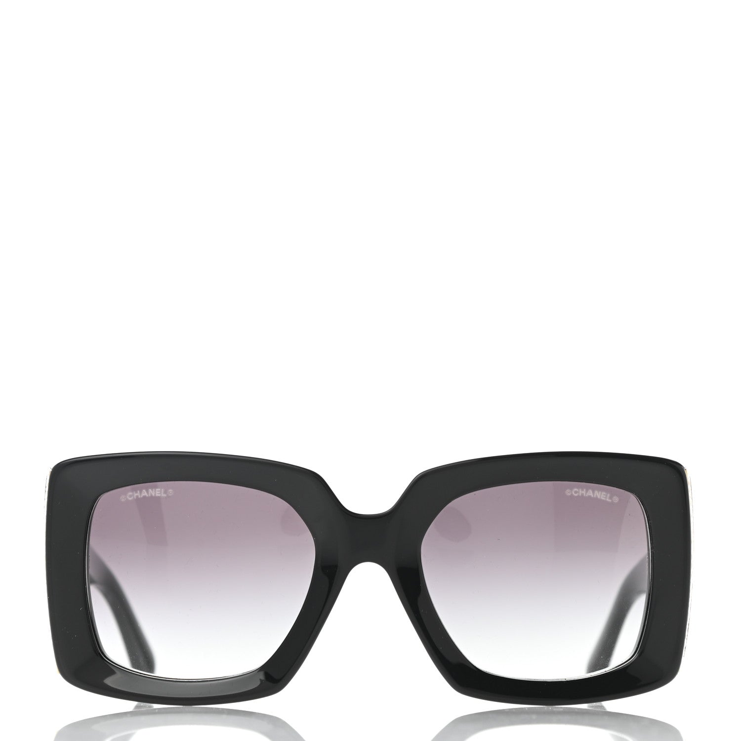 Chanel Acetate Rectangle Sunglasses 5435 Black 2 of 9