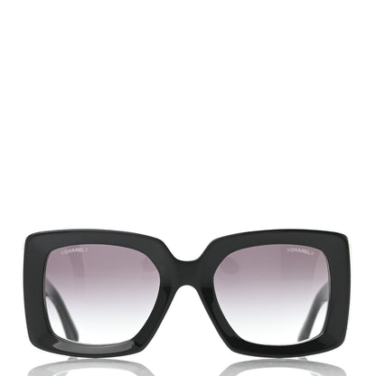 Chanel Acetate Rectangle Sunglasses 5435 Black 2 of 9