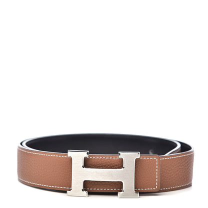 Hermes Box Togo 32mm H Belt 85 Black Gold 1 of 7