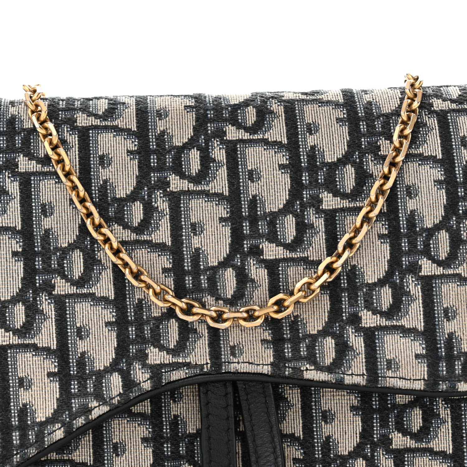 Christian Dior Oblique Saddle Chain Pouch Blue 7 of 12