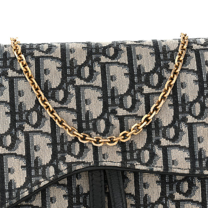 Christian Dior Oblique Saddle Chain Pouch Blue 7 of 12