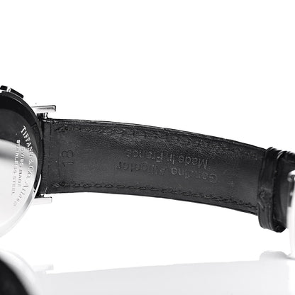Tiffany Stainless Steel Alligator Diamond 35mm Atlas Chronograph Quartz Watch Black 7 of 10