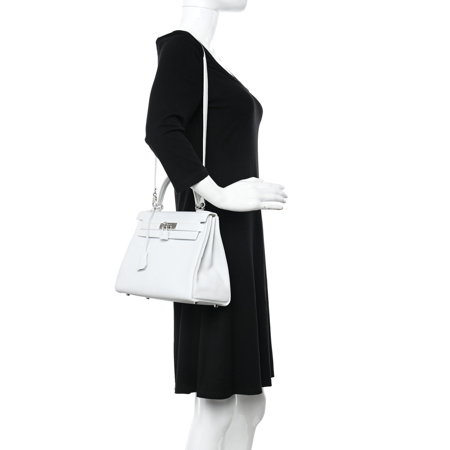 Hermes Togo Kelly Retourne 28 White 2 of 14
